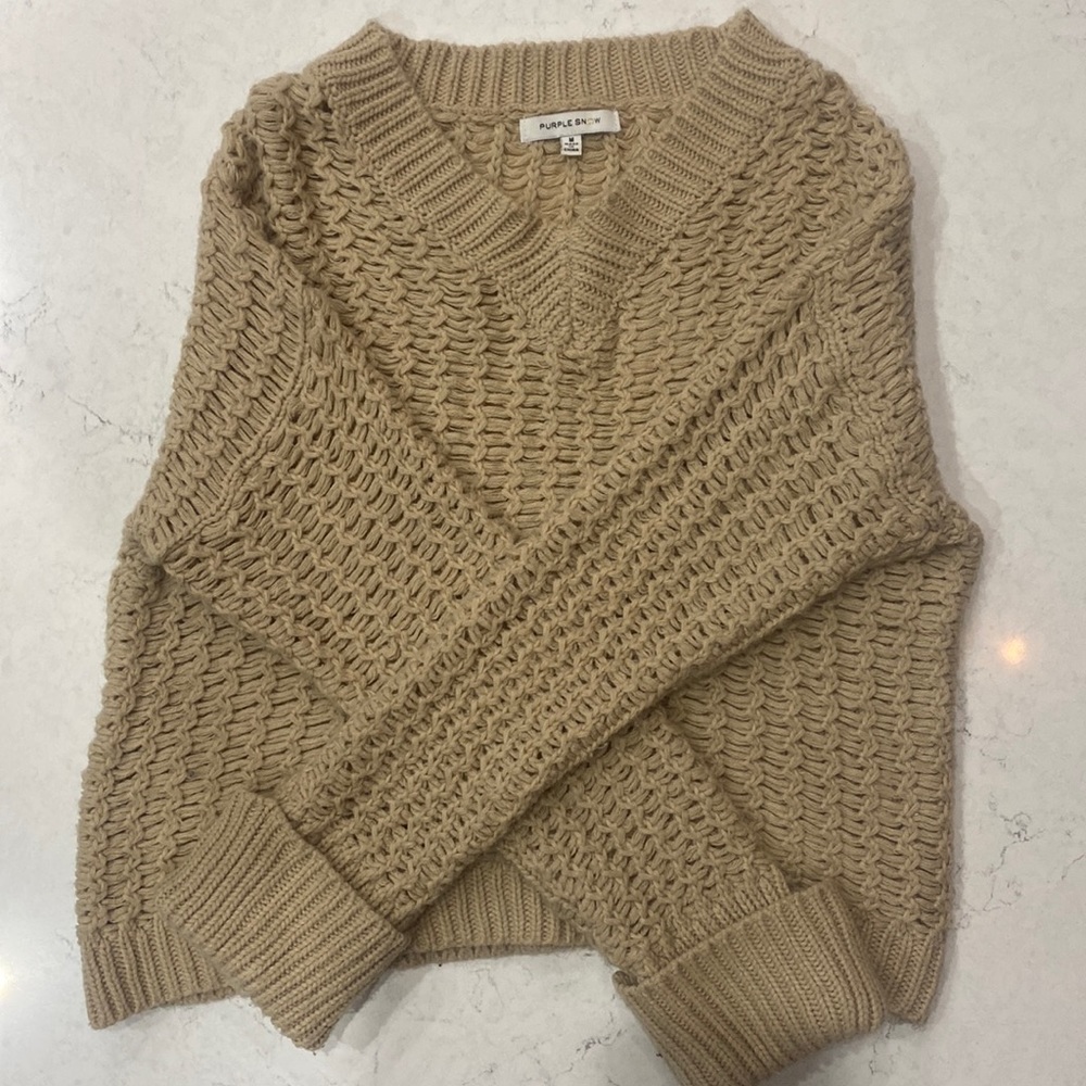 Purple Snow Tan Sweater